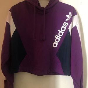 Adidas Originals 90s Purple Block Cropped Sweater